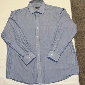 Club Room Mens Regular Blue/White pinned stripes 17- 32/33